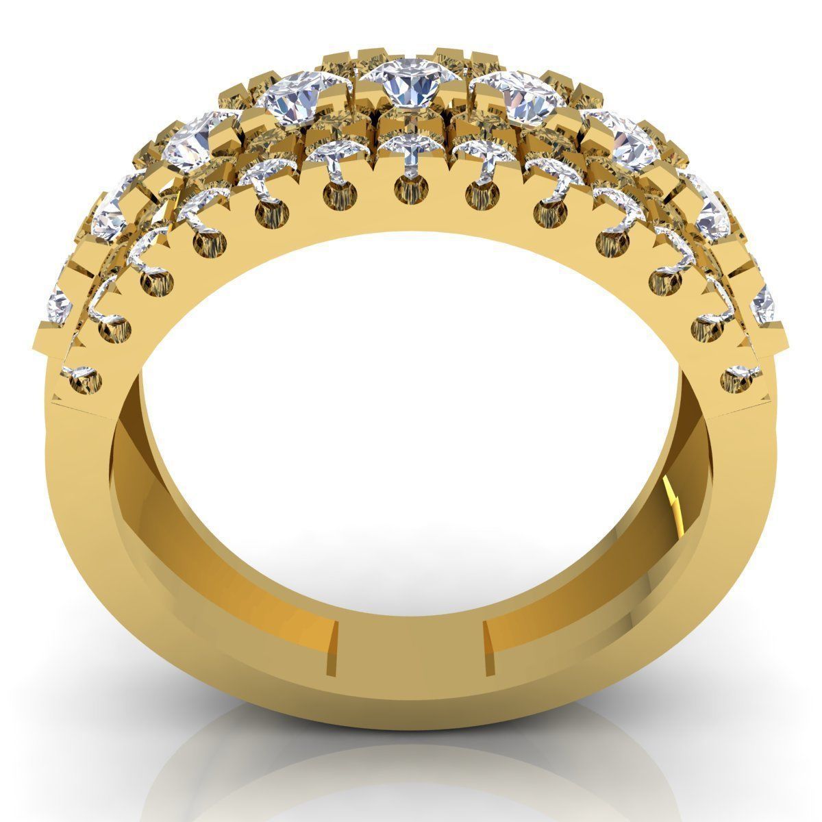 Fancy Woman Diamond Ring  3D print model_3