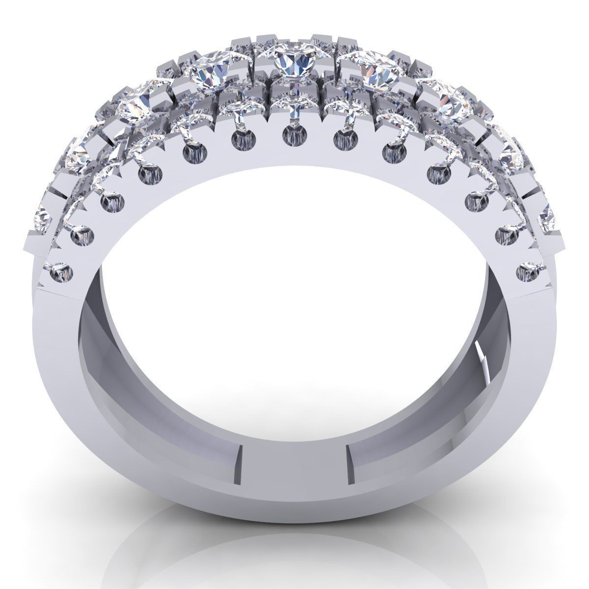 Fancy Woman Diamond Ring  3D print model_5