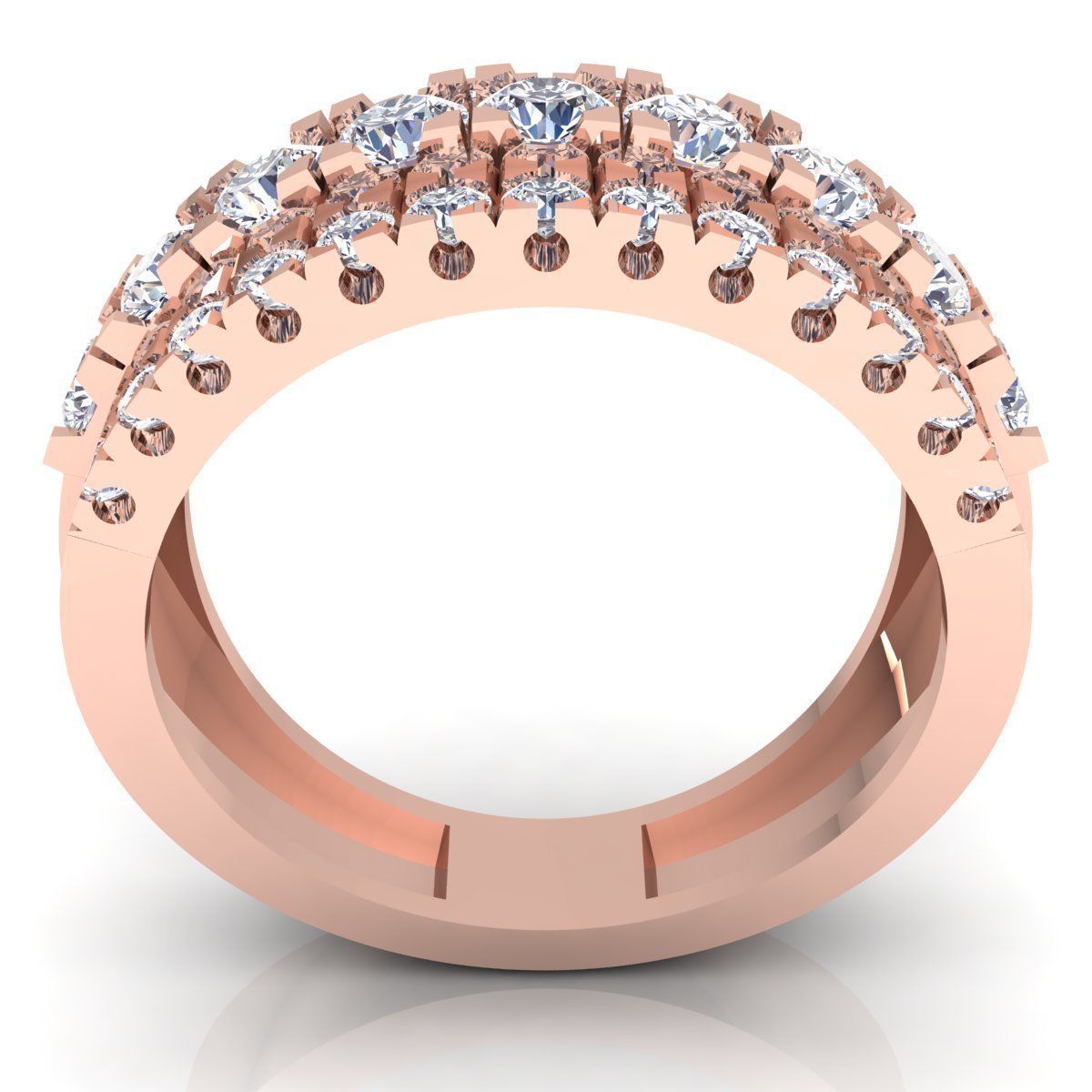 Fancy Woman Diamond Ring  3D print model_4