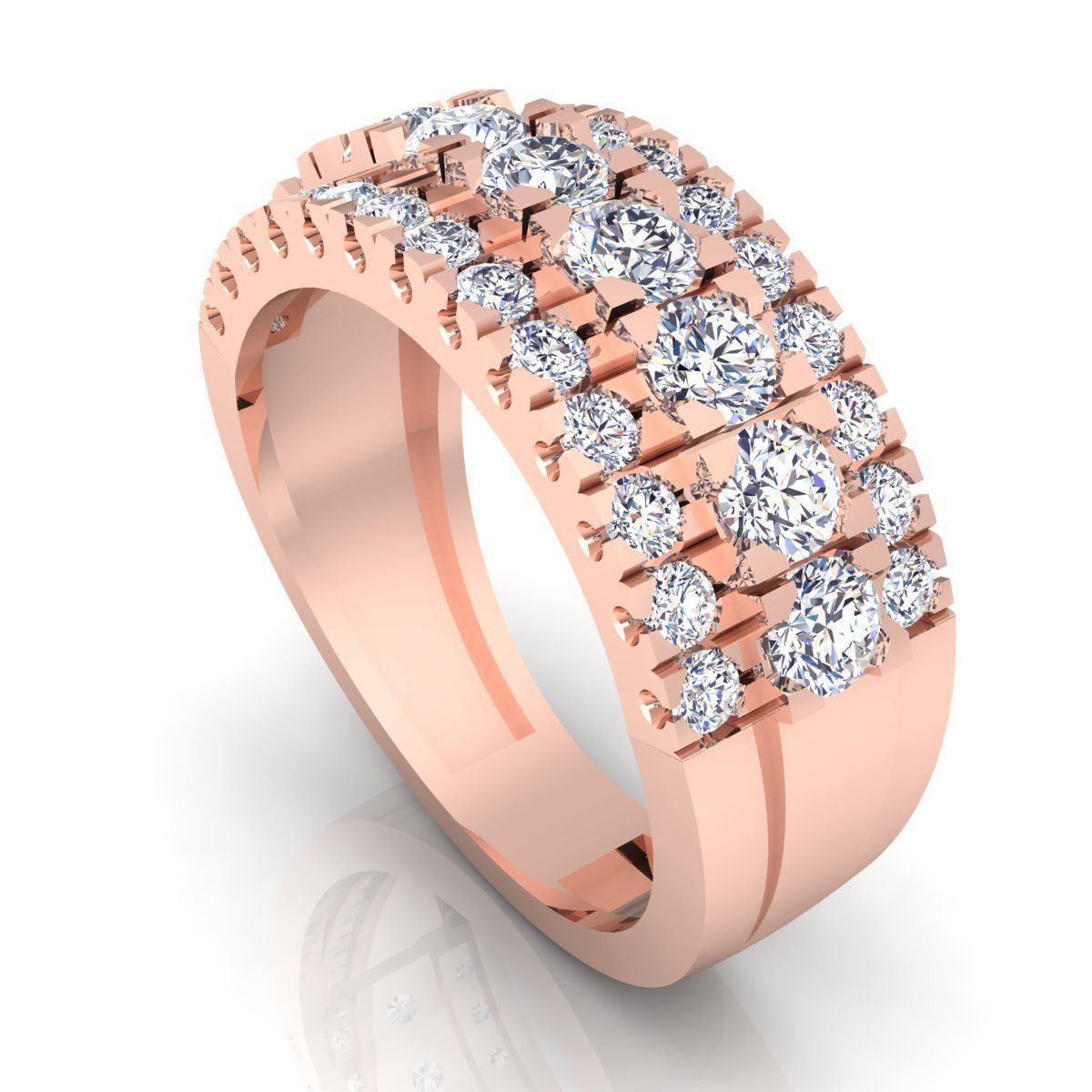Fancy Woman Diamond Ring  3D print model_10