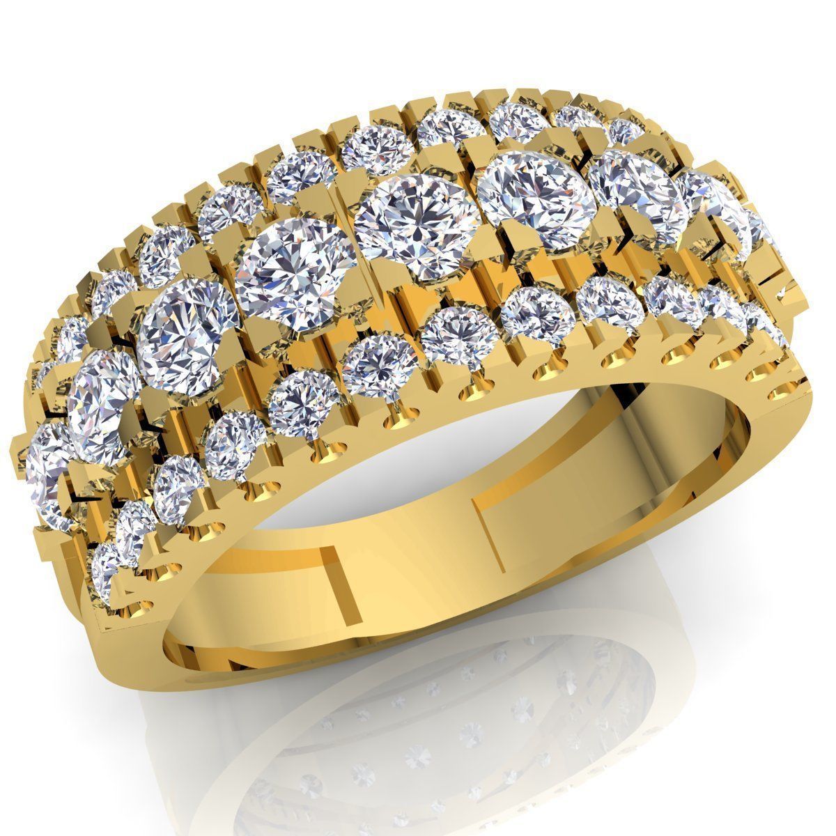 Fancy Woman Diamond Ring  3D print model_1