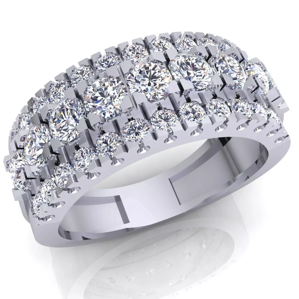 Fancy Woman Diamond Ring  3D print model_0