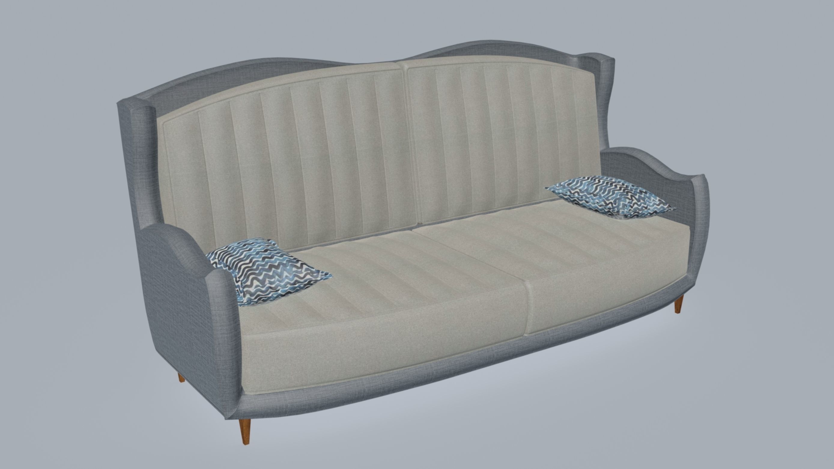 L-type sofa 3D model_1