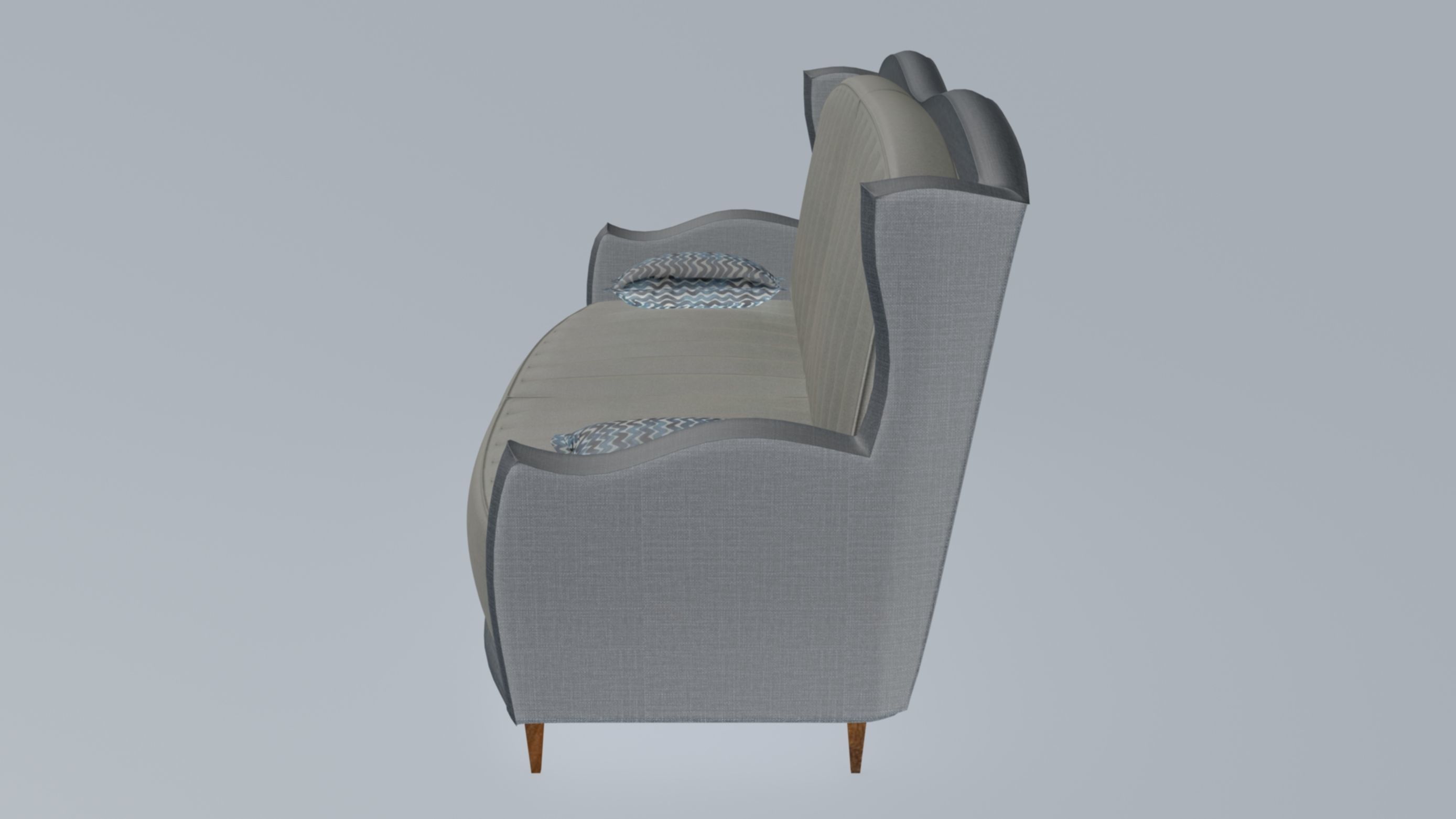 L-type sofa 3D model_4