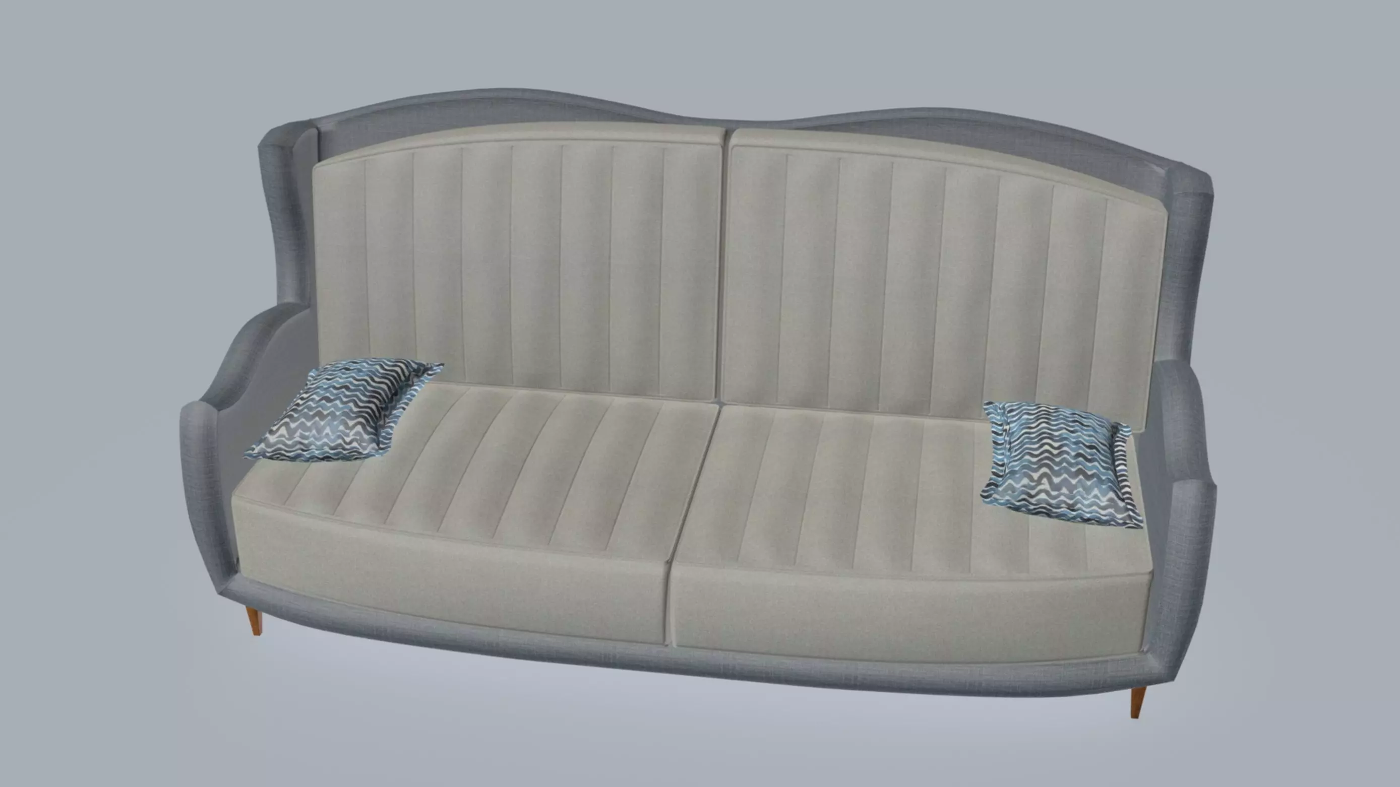 L-type sofa 3D model_0