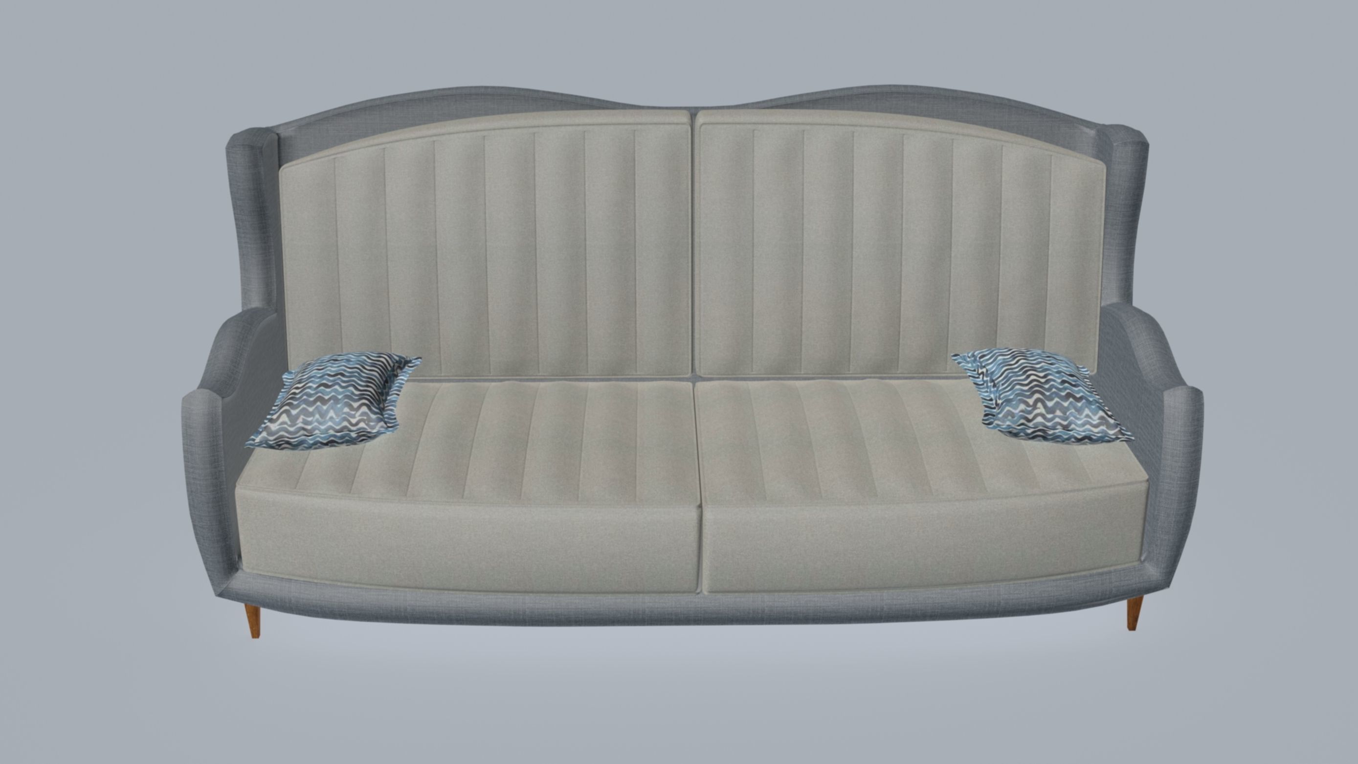 L-type sofa 3D model_2