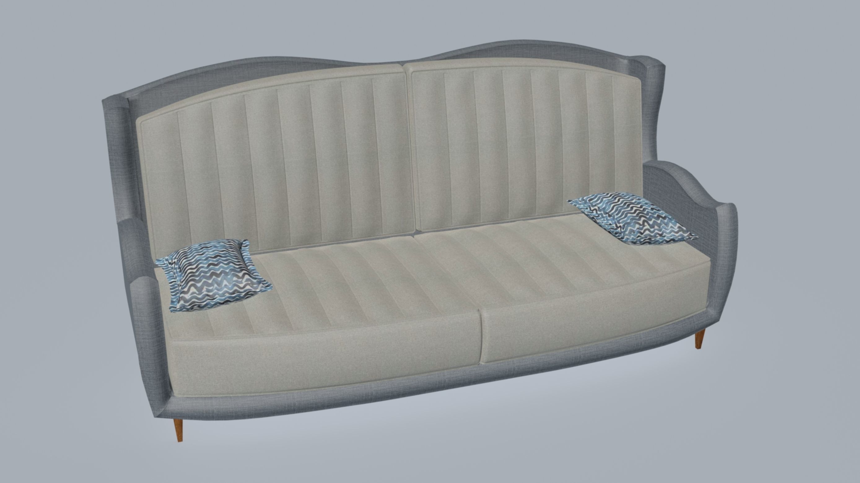 L-type sofa 3D model_9