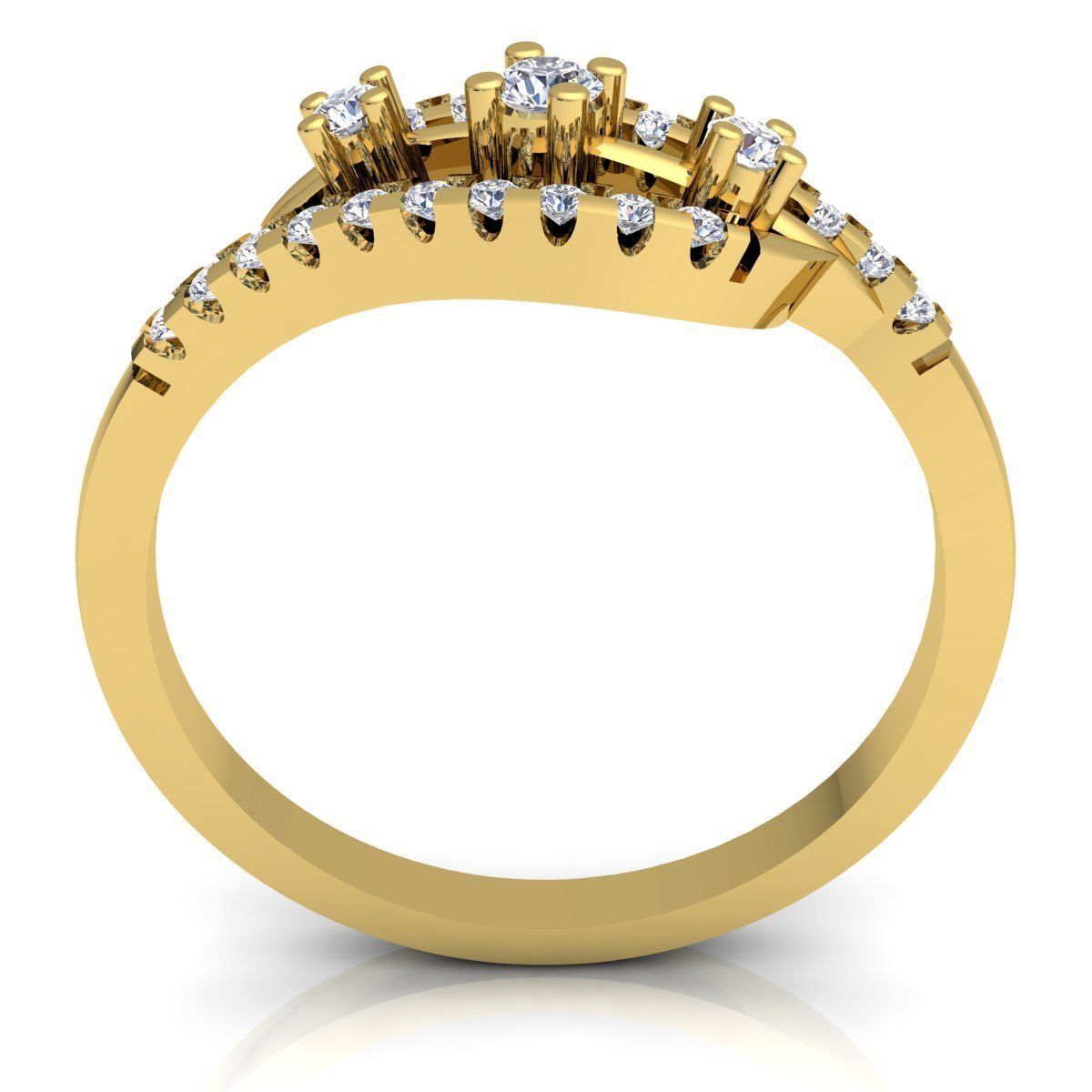 Fancy Woman Diamond Ring 3d Model print  3D print model_6