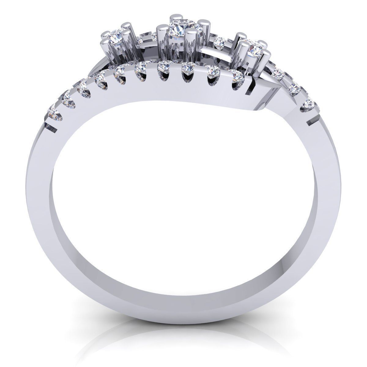 Fancy Woman Diamond Ring 3d Model print  3D print model_8