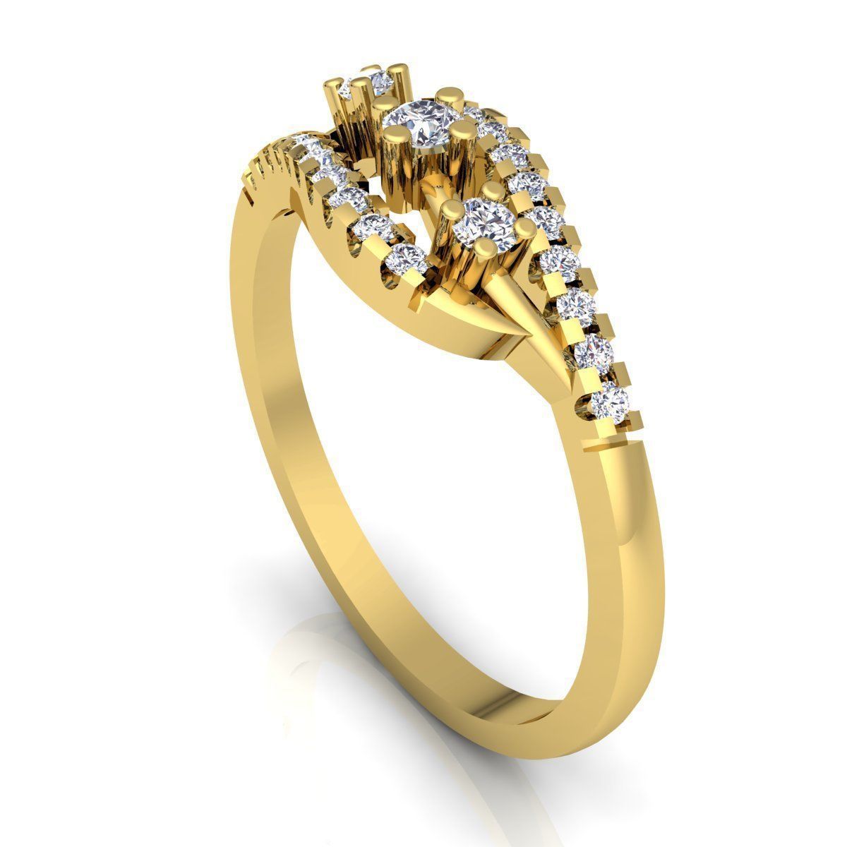 Fancy Woman Diamond Ring 3d Model print  3D print model_2