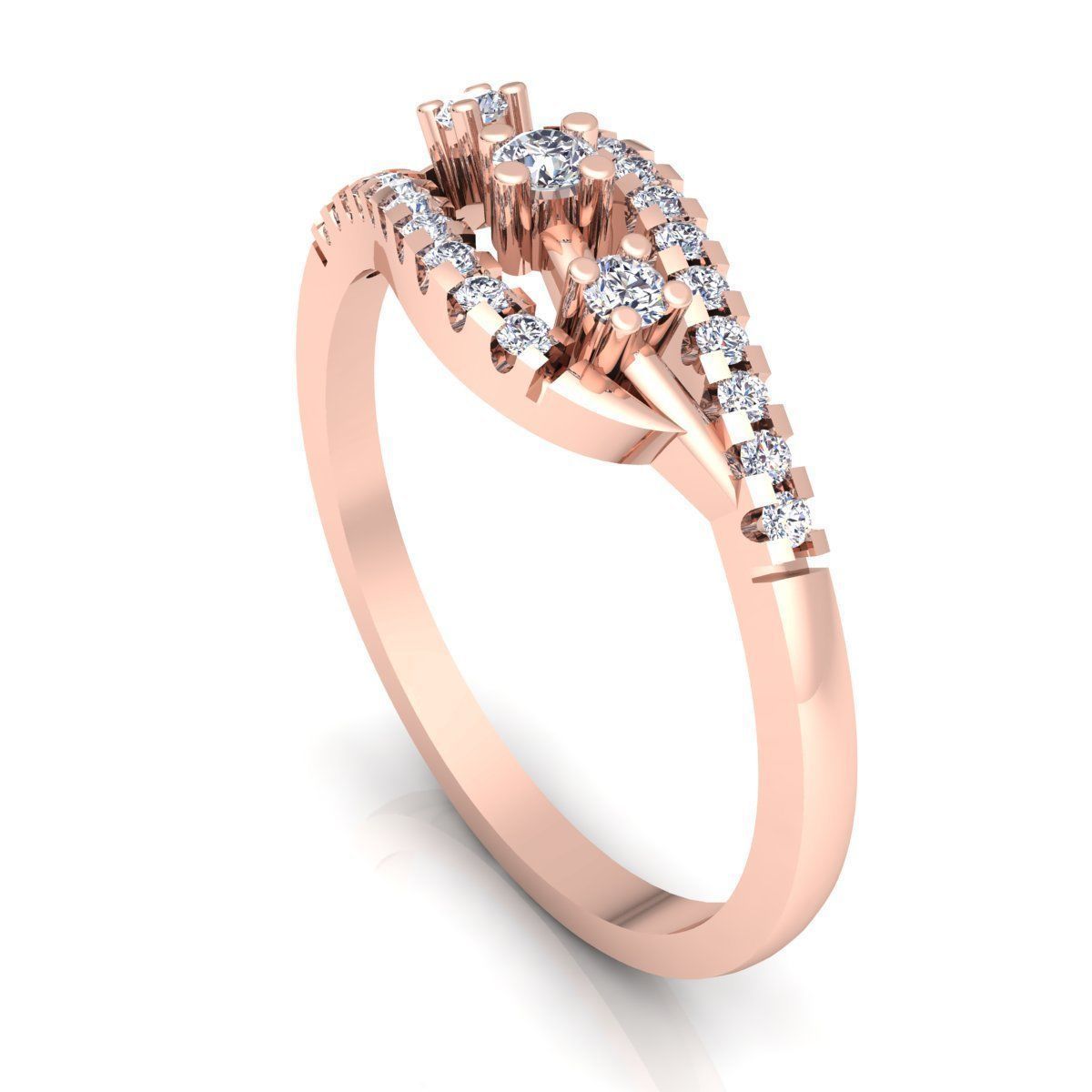Fancy Woman Diamond Ring 3d Model print  3D print model_3