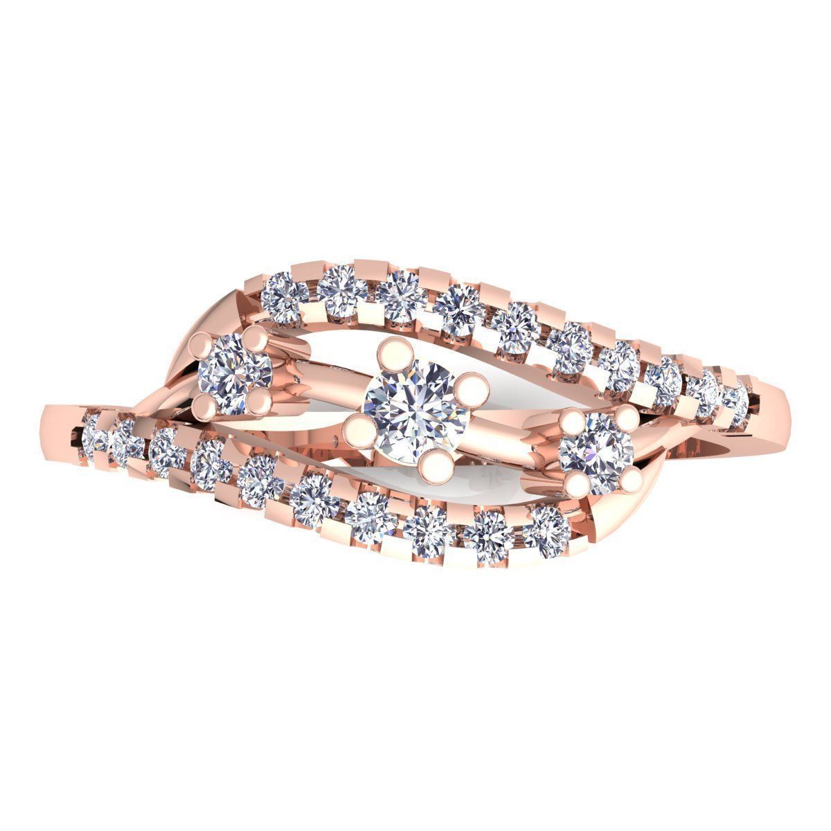 Fancy Woman Diamond Ring 3d Model print  3D print model_10