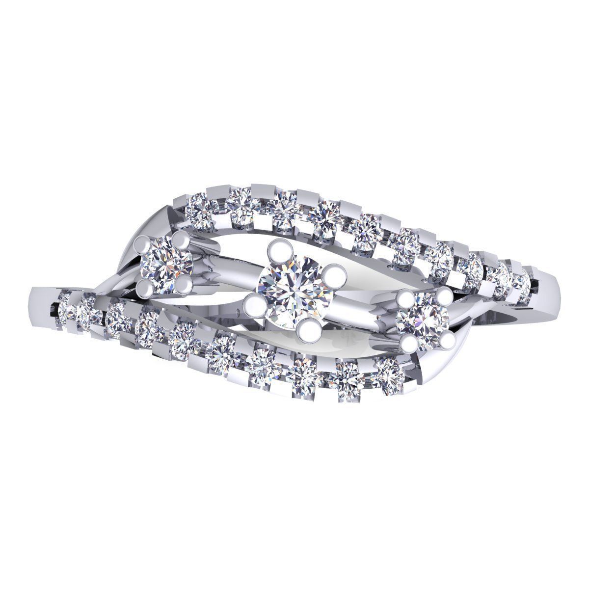 Fancy Woman Diamond Ring 3d Model print  3D print model_11