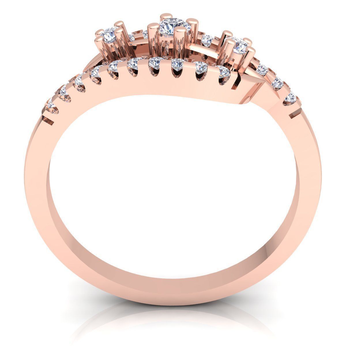 Fancy Woman Diamond Ring 3d Model print  3D print model_7