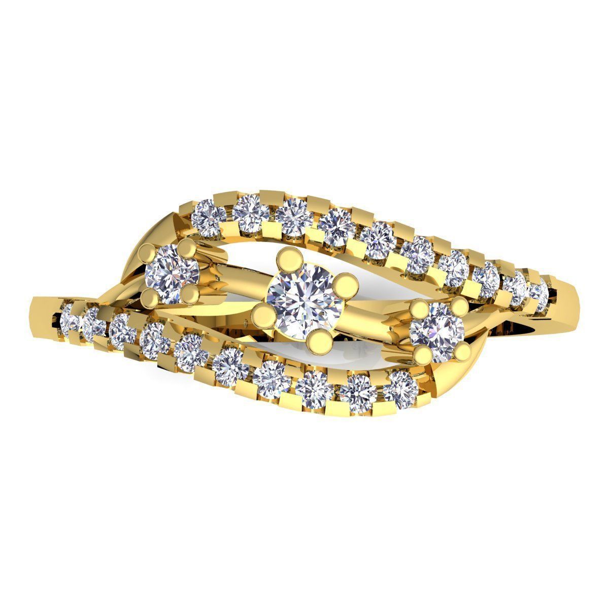 Fancy Woman Diamond Ring 3d Model print  3D print model_9