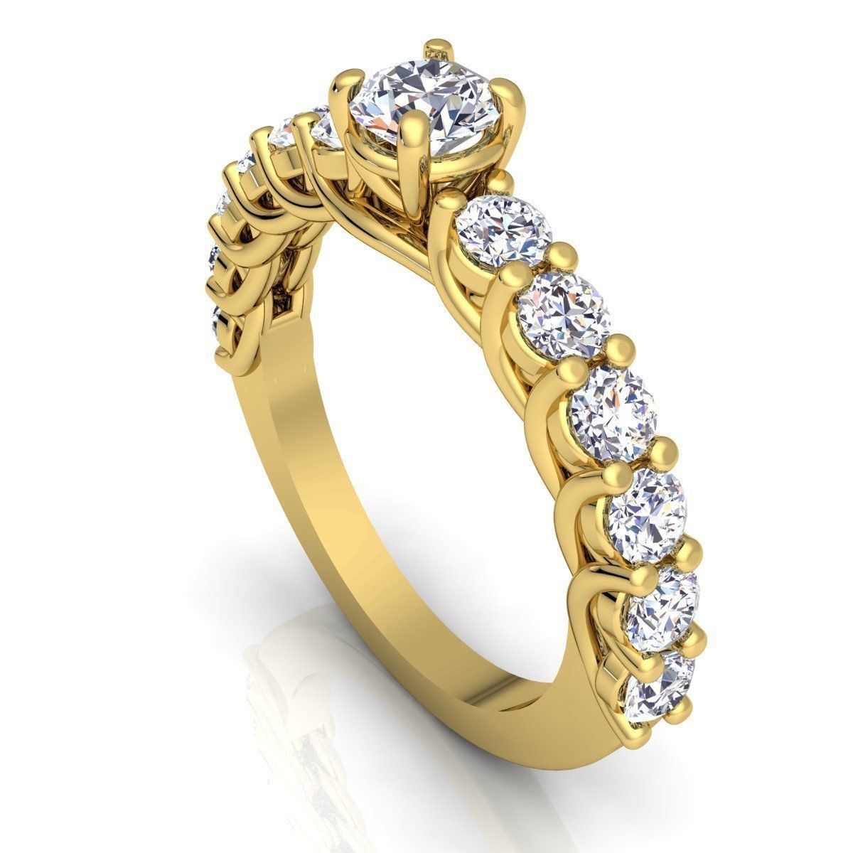 Fancy Woman Diamond Ring 3d Model Print  3D print model_9