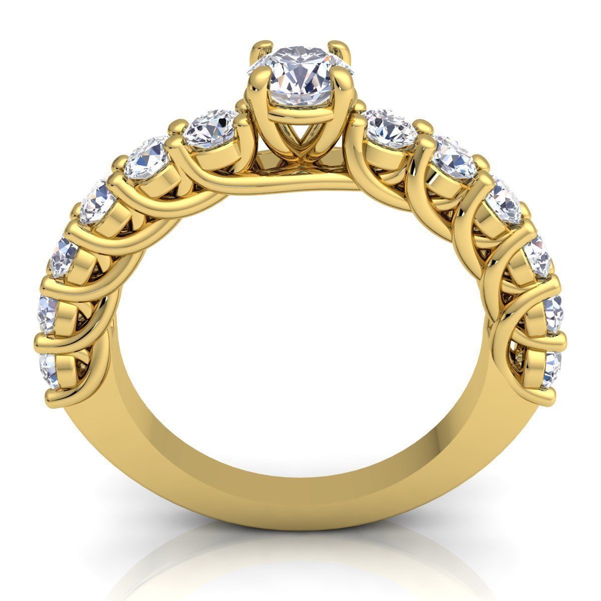 Fancy Woman Diamond Ring 3d Model Print  3D print model_3