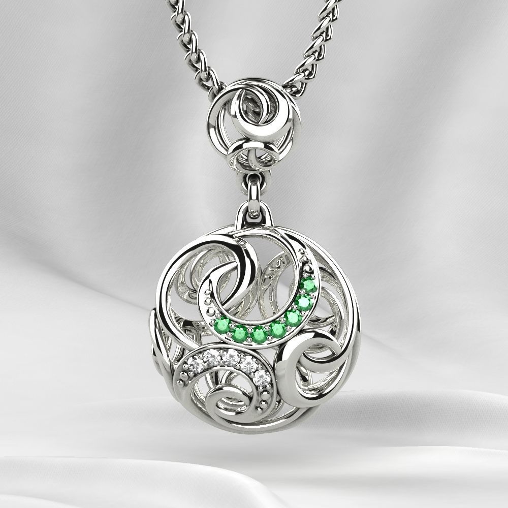 Nice Pendant with Diamonds 3D print model_8