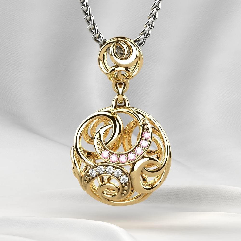 Nice Pendant with Diamonds 3D print model_10