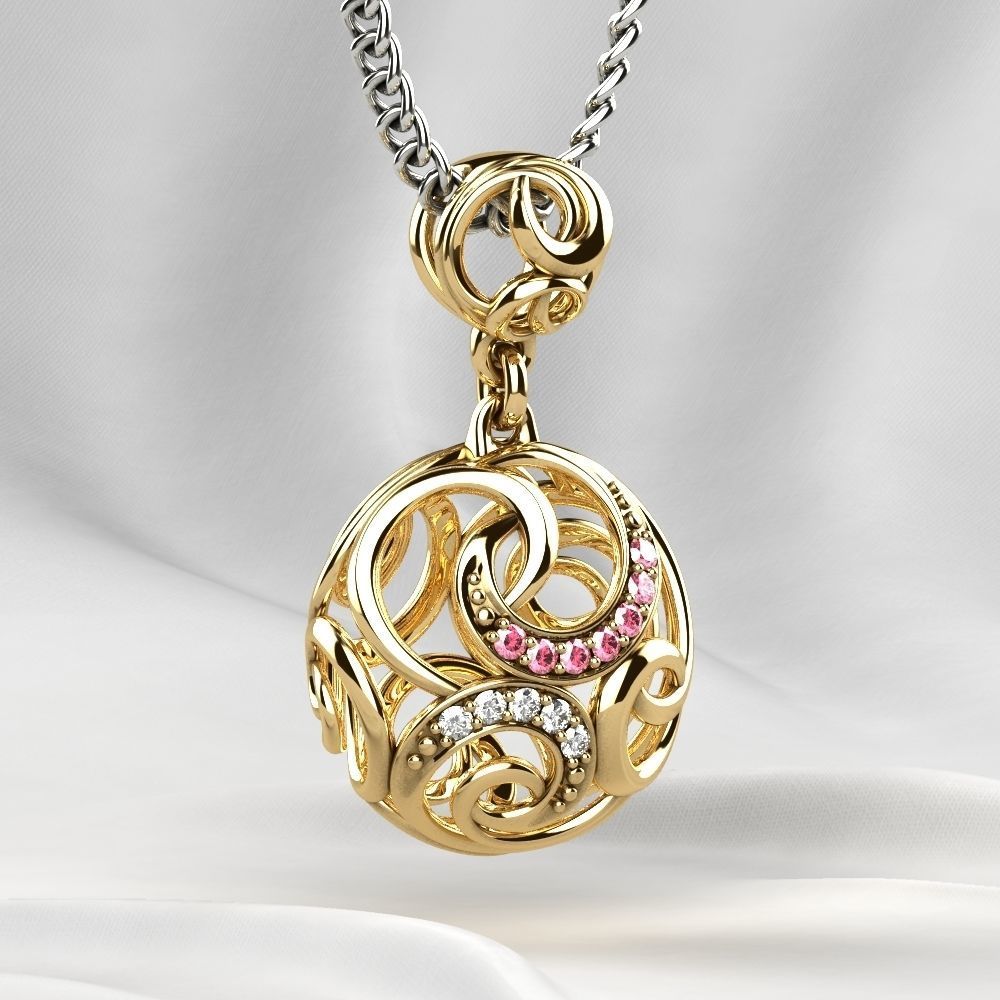 Nice Pendant with Diamonds 3D print model_21