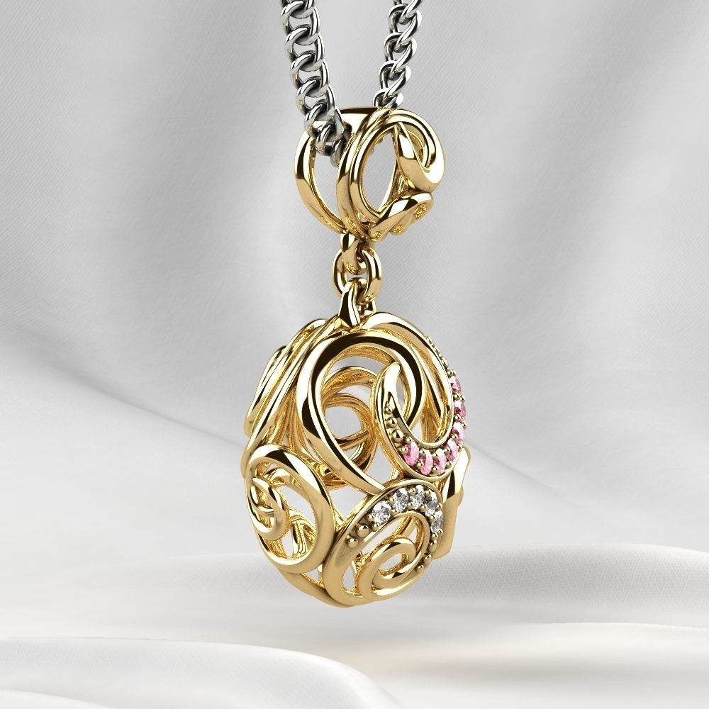 Nice Pendant with Diamonds 3D print model_20