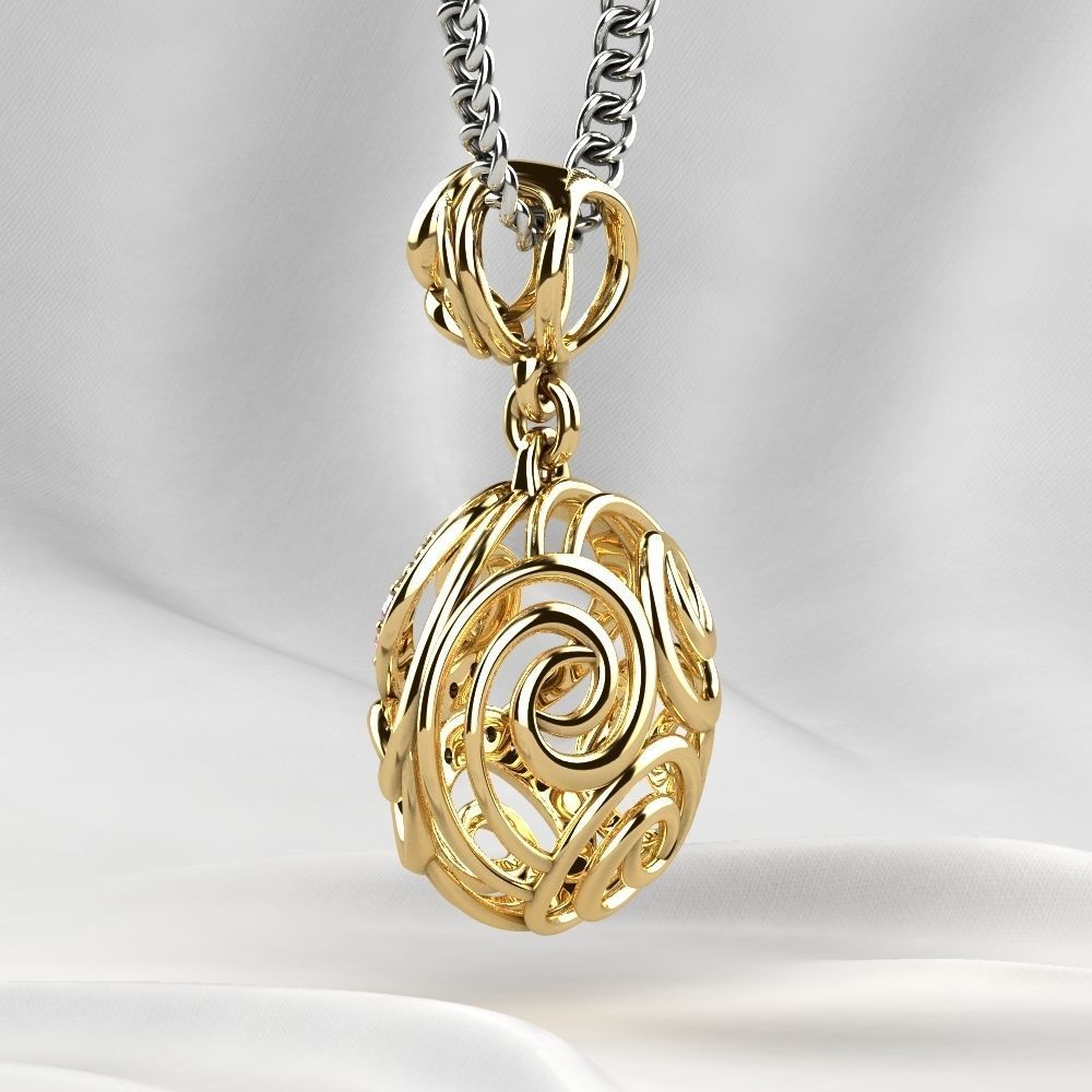 Nice Pendant with Diamonds 3D print model_14