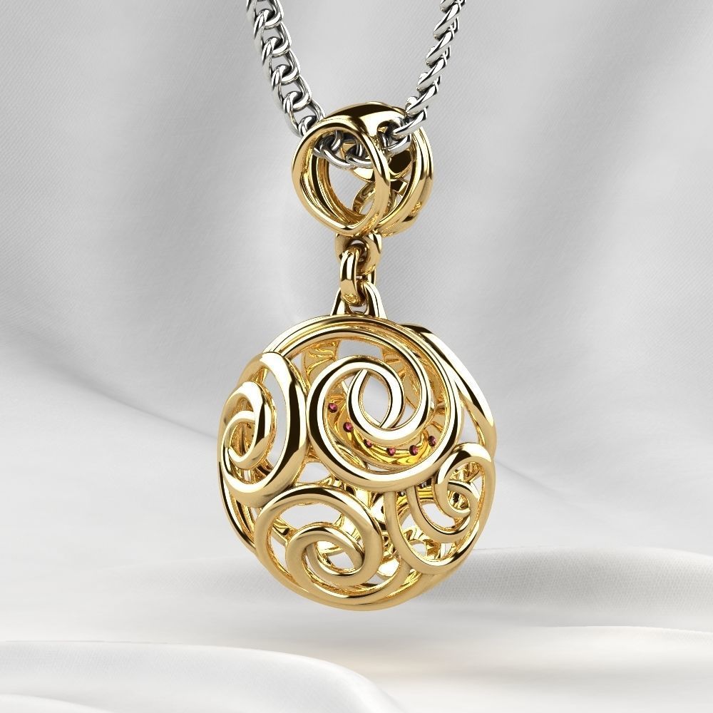 Nice Pendant with Diamonds 3D print model_17