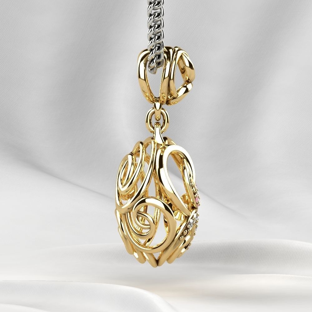 Nice Pendant with Diamonds 3D print model_19