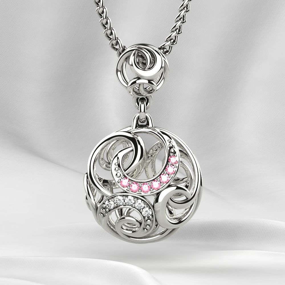 Nice Pendant with Diamonds 3D print model_7