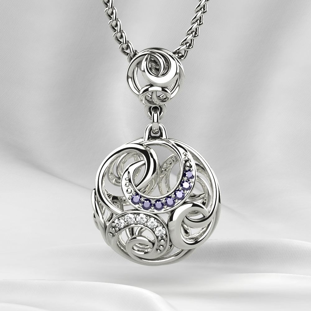 Nice Pendant with Diamonds 3D print model_9