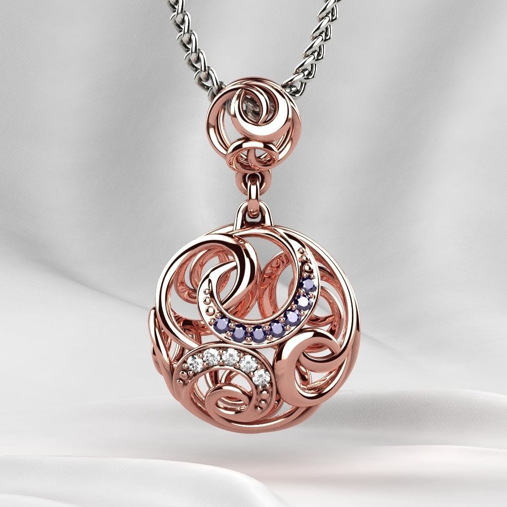 Nice Pendant with Diamonds 3D print model_6