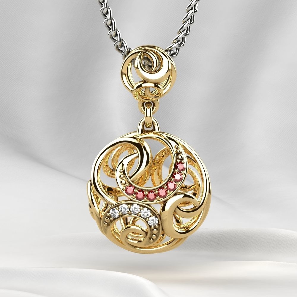 Nice Pendant with Diamonds 3D print model_3