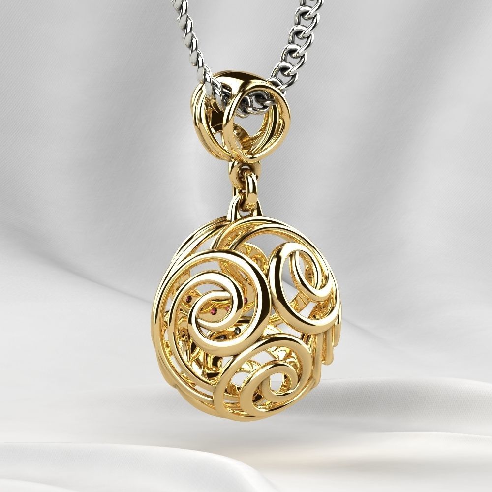 Nice Pendant with Diamonds 3D print model_15