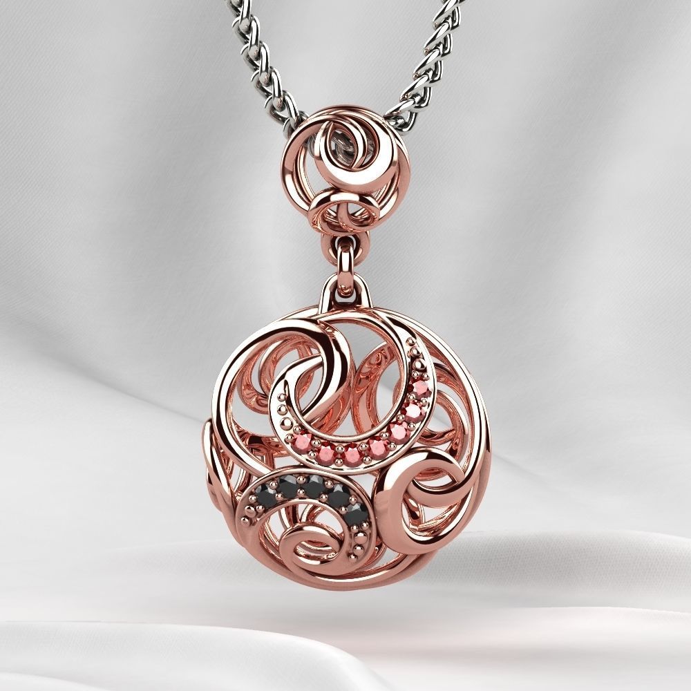 Nice Pendant with Diamonds 3D print model_5