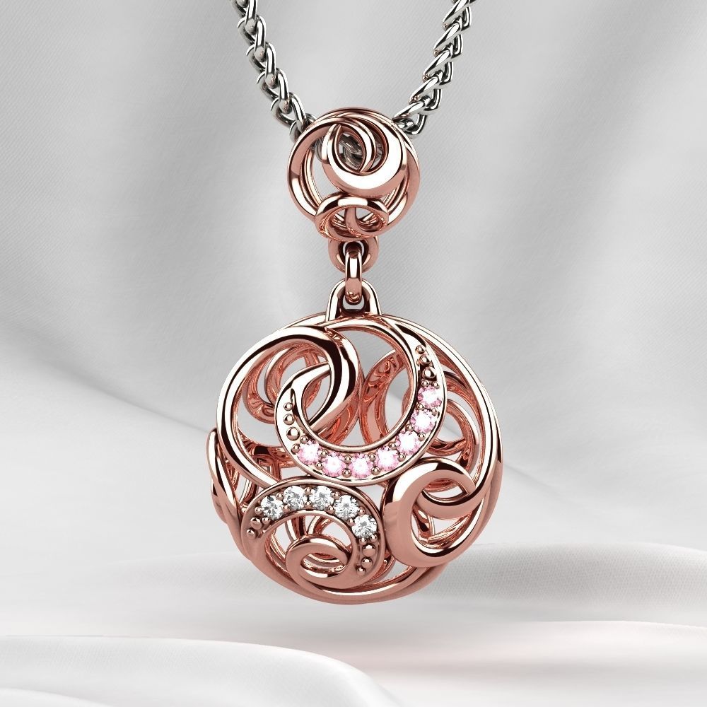 Nice Pendant with Diamonds 3D print model_4