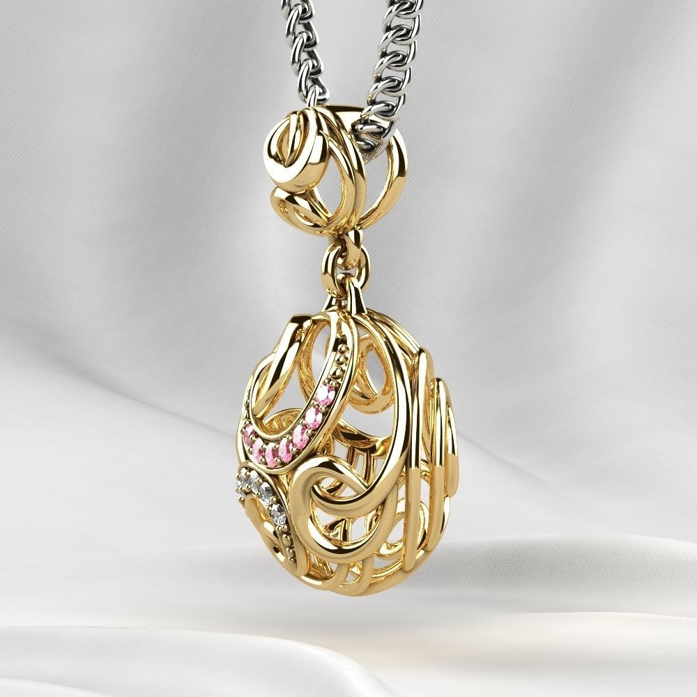 Nice Pendant with Diamonds 3D print model_12
