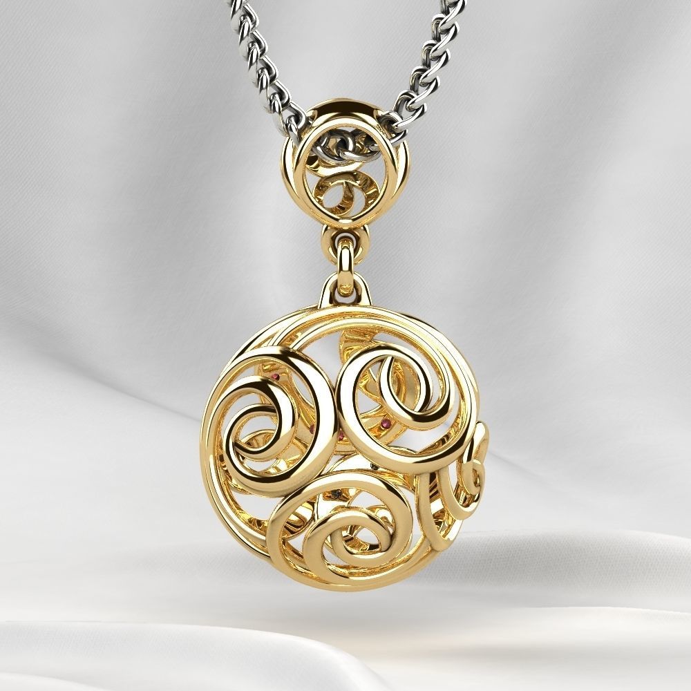 Nice Pendant with Diamonds 3D print model_16