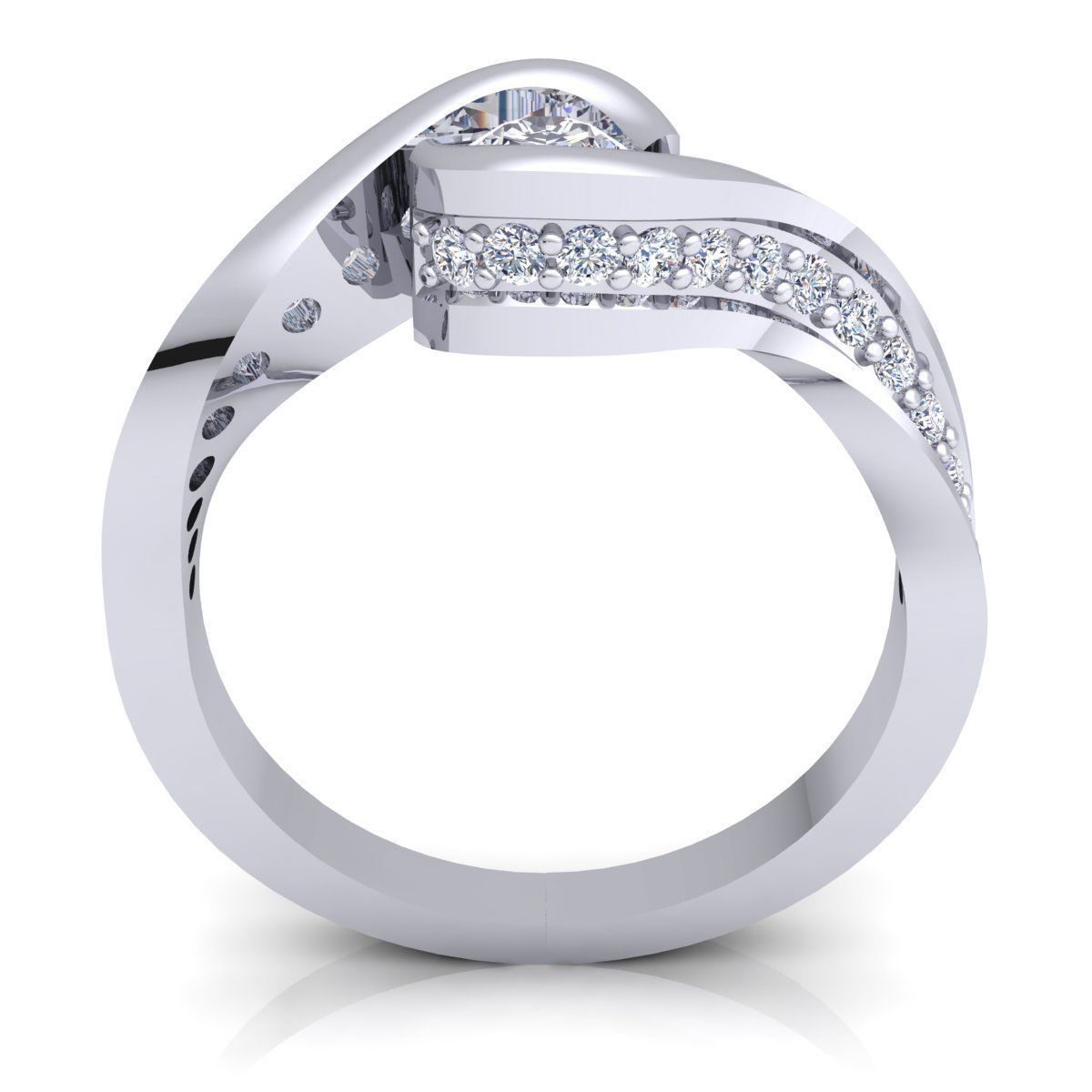 Fancy Woman Diamond Ring 3d Model Print  3D print model_8