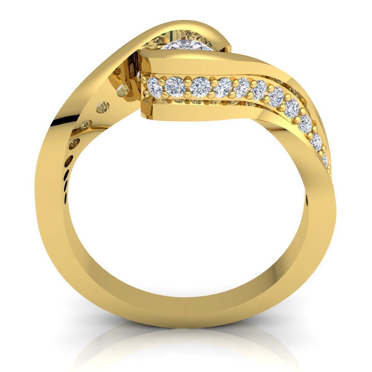 Fancy Woman Diamond Ring 3d Model Print  3D print model_6