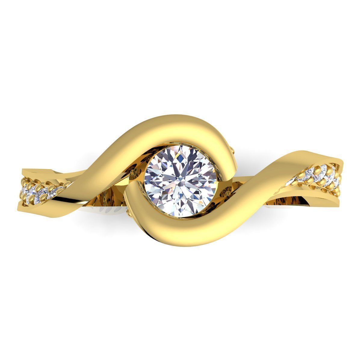 Fancy Woman Diamond Ring 3d Model Print  3D print model_9