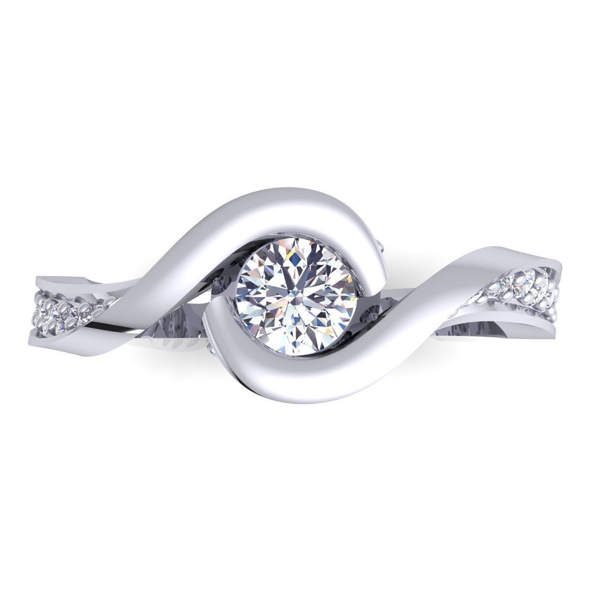 Fancy Woman Diamond Ring 3d Model Print  3D print model_11