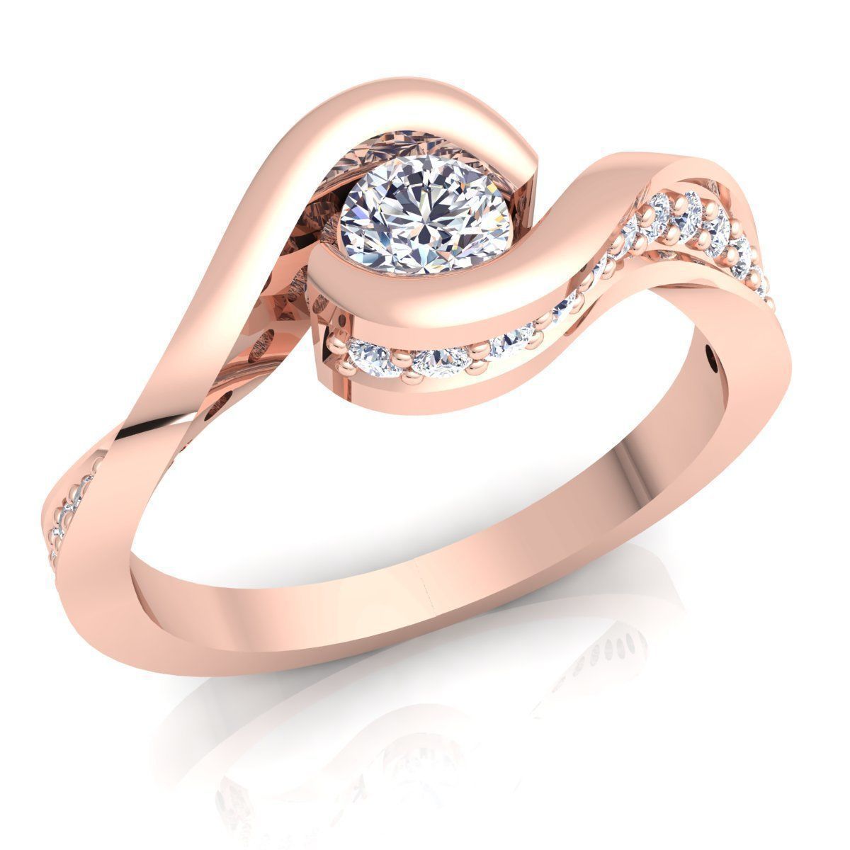 Fancy Woman Diamond Ring 3d Model Print  3D print model_5