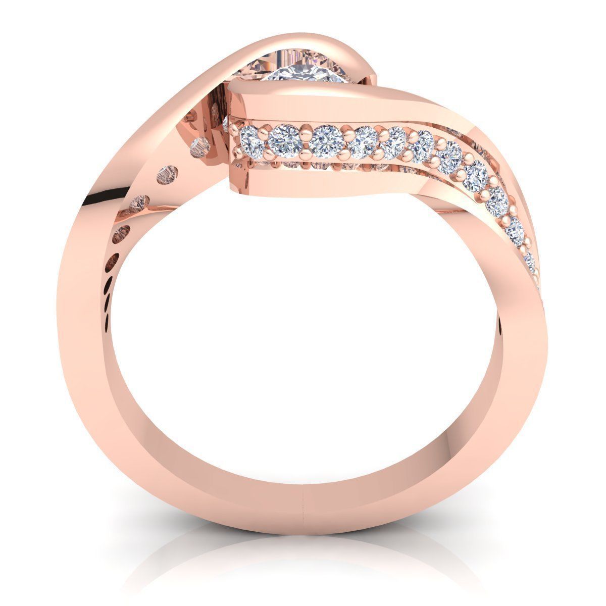 Fancy Woman Diamond Ring 3d Model Print  3D print model_7