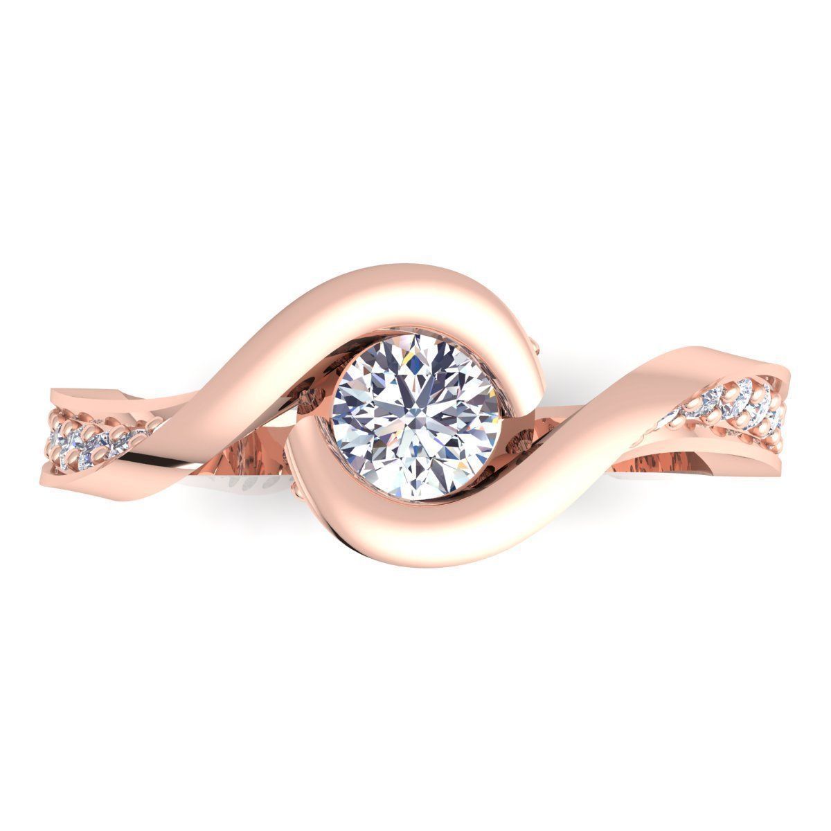 Fancy Woman Diamond Ring 3d Model Print  3D print model_10