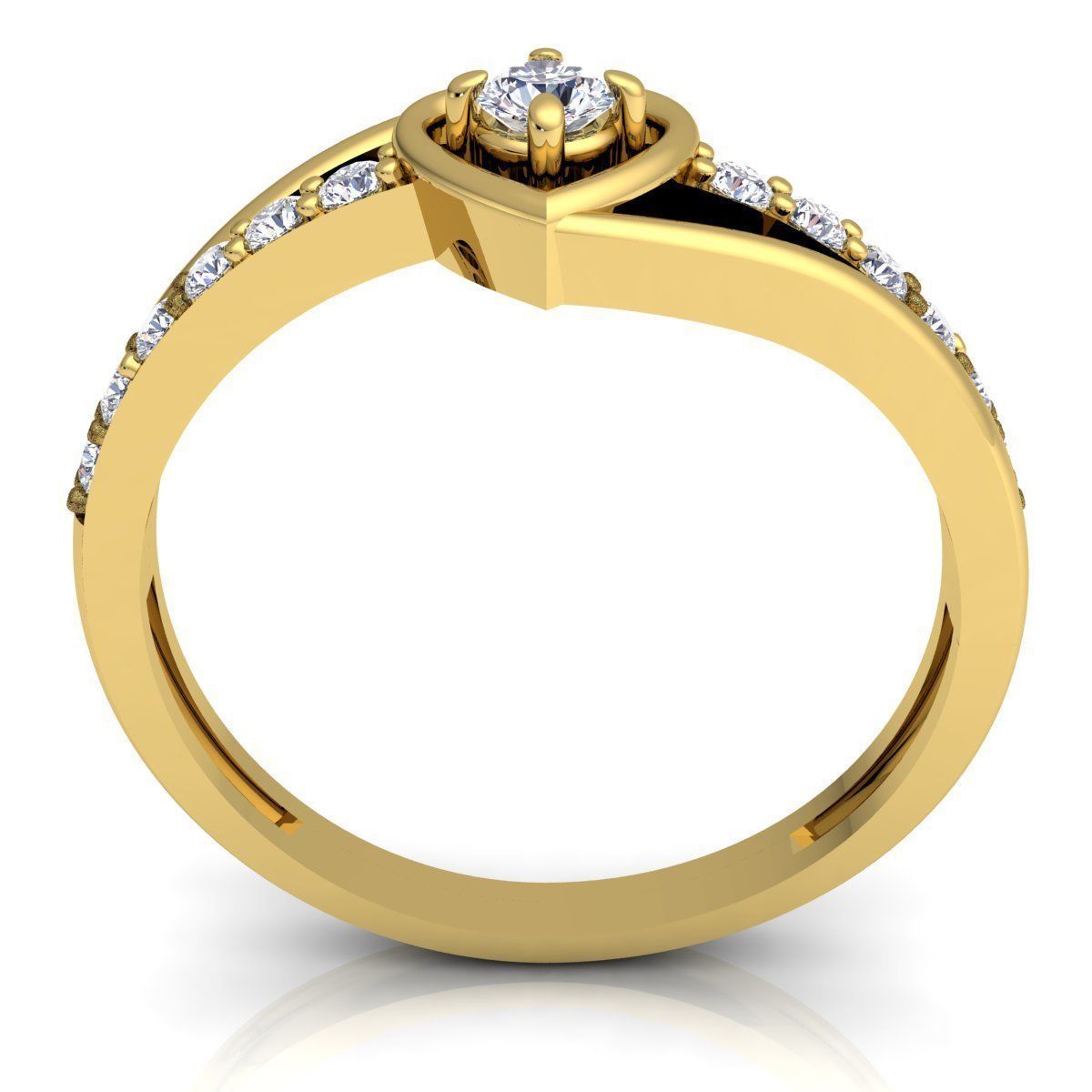 Fancy Love Heart Diamond Ring 3d Model print  3D print model_6