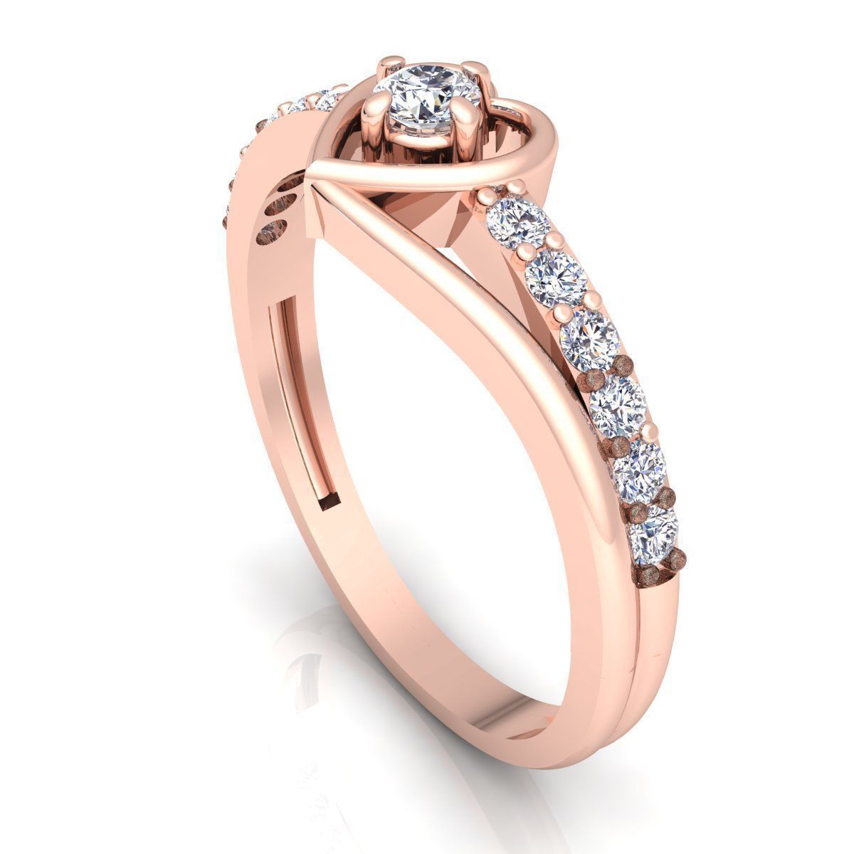 Fancy Love Heart Diamond Ring 3d Model print  3D print model_3