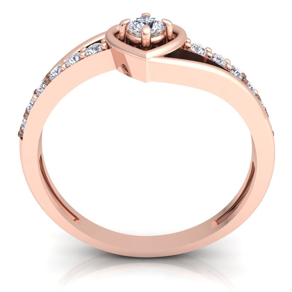 Fancy Love Heart Diamond Ring 3d Model print  3D print model_7