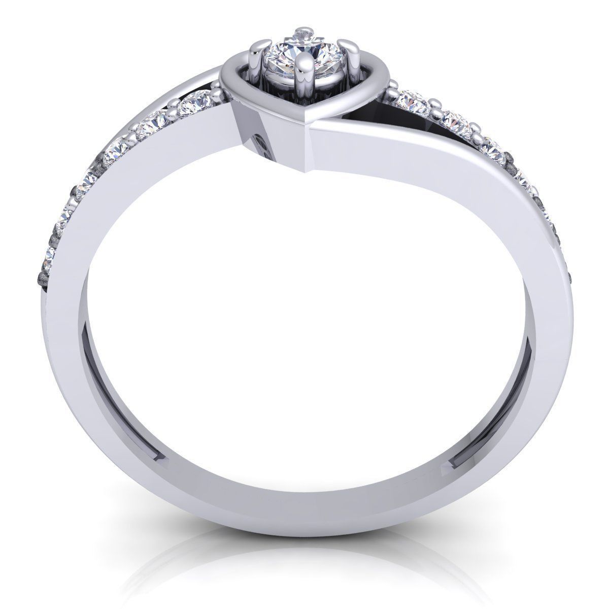 Fancy Love Heart Diamond Ring 3d Model print  3D print model_8