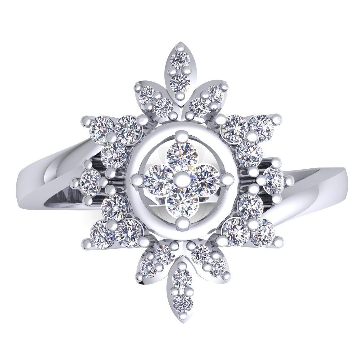 Fancy Woman Diamond Ring  3D print model_8