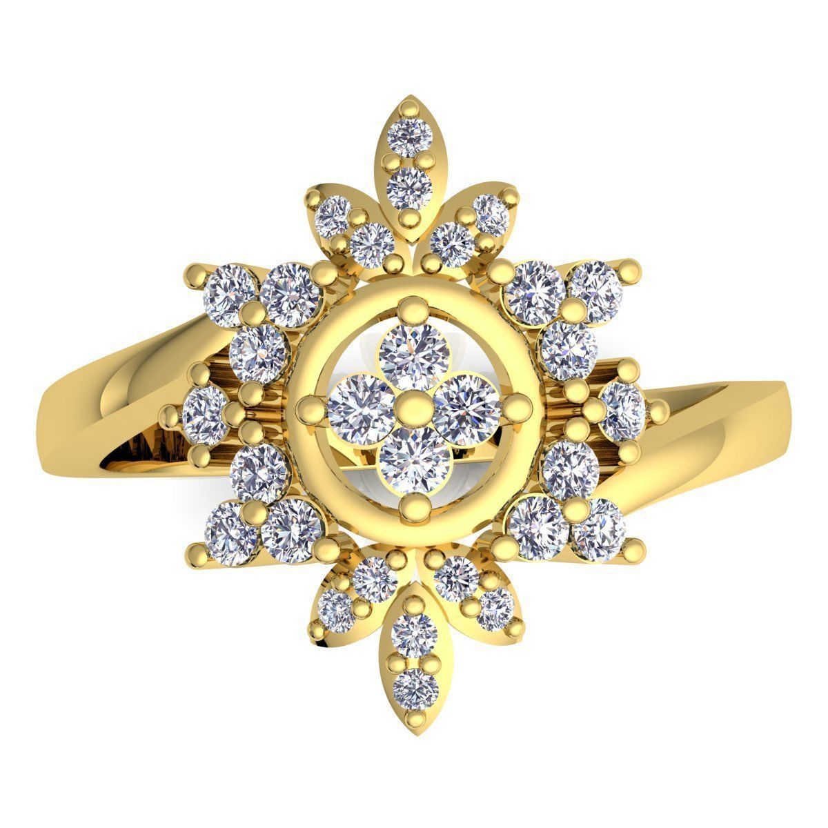 Fancy Woman Diamond Ring  3D print model_6